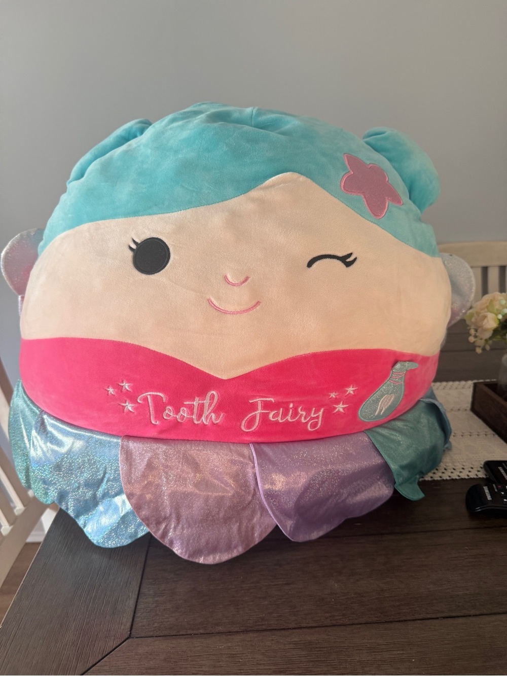 Squishmallows Tooth Fairy Plush - Teal, Pink, Purple & Silver